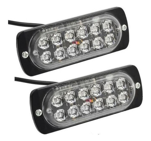 Pack 2 Foco Neblinero Estroboscopico 12-24v Ultrafino 12 Led