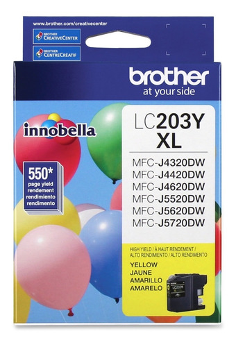 Cartucho Brother Lc203y Amarillo 300 Paginas P/mfcj5910d /vc