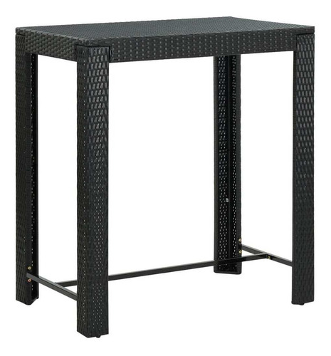 Mesa De Bar Para Jardín, Negra 39.4 X23.8 X43.5 Poly Rattan Color Negro