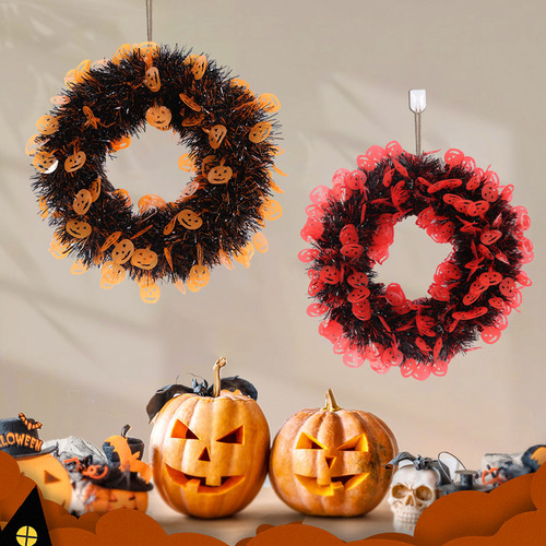 Corona Puerta Halloween Colgante Calavera Artificial Fiesta