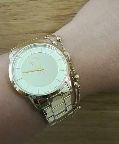 Relógio Technos Feminino Dourado Espelhado 2035lqa/4d