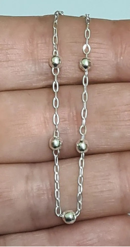 Pulseira Infantil Bolinha 3mm Prata 925 Legítima C/ Garantia