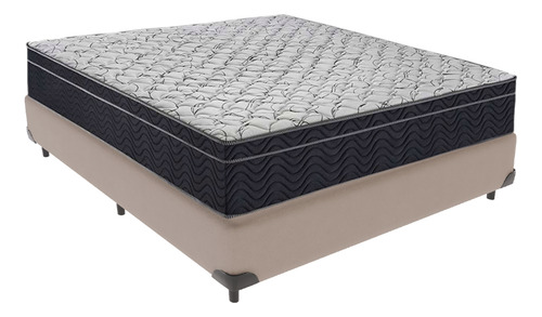 Cama Box Bege E Colchão Airtech 150 Espuma D45 Viúvo Ortobom