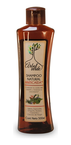 Shampoo Natural Árbol Verde Anticaída Romero Y Sábila 500ml 