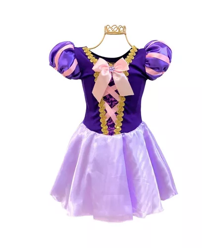 Vestido Luxo Infantil Princesa Sofia/Rapunzel C/Tiara (PP (1-2