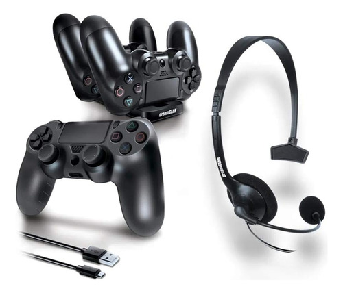 Kit Gamer Accesorios Para Ps4 Con Auriculares 6 Piezas