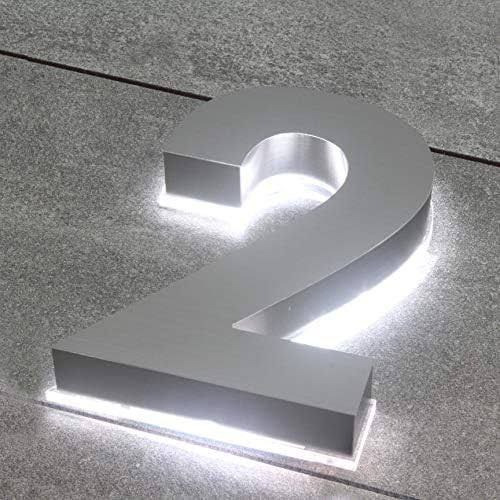 3 Pieza Numeros De Casa Residencial Con Luz Aluminio 20cms