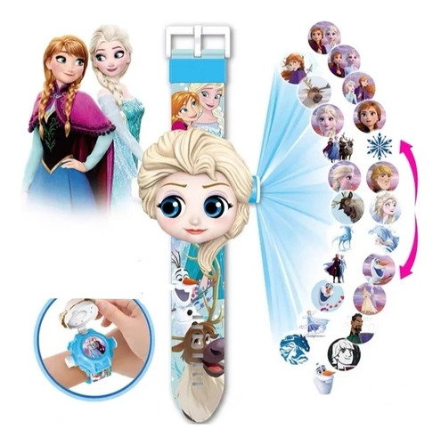 Reloj Digital Proyector Imagen Pared Elsa Frozen 