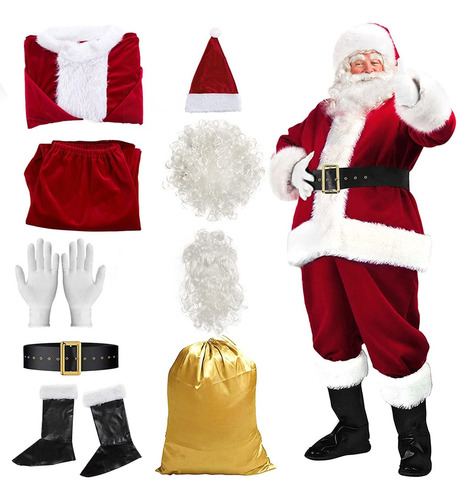 Traje De Papá Noel De Navidad For Hombre Y Mujer