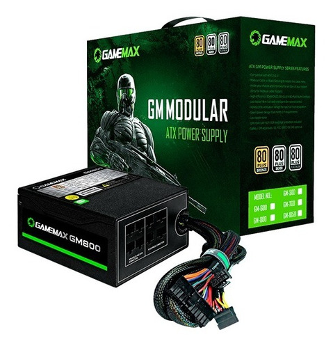 Fuente De Poder Gamer Gamemax Gm-800 800w 80+ Bronze Modular