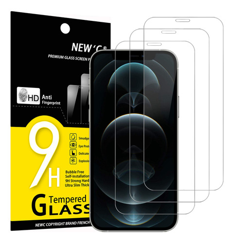 New'c 3 Protector Pantalla Vidrio Para iPhone 12 Pro Max 6.7