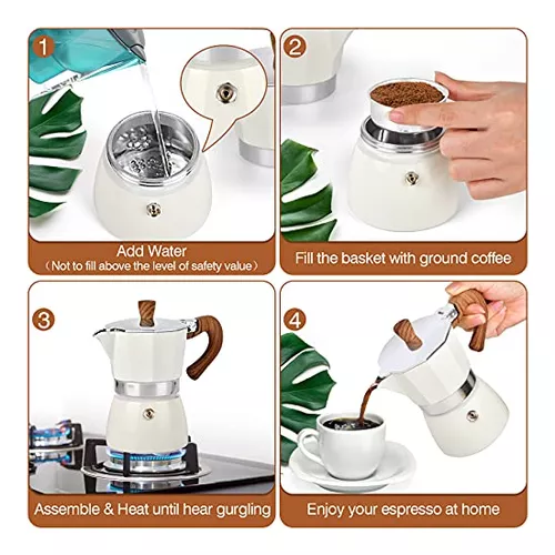 MORDEN MS Moka Pot - Cafetera de café expreso para estufa, 3 tazas/5 onzas,  cafetera italiana, cafetera para camping, cafetera cubana manual para