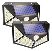 Comprar Pack X2 Lampara Solar Exterior Negro Foco Solar Para Portones Lamparas Solares Exteriores Okshop Farol Led Solares Negro Foco Solar Focos Solares Exteriores Luz Solar Panel Foco Led