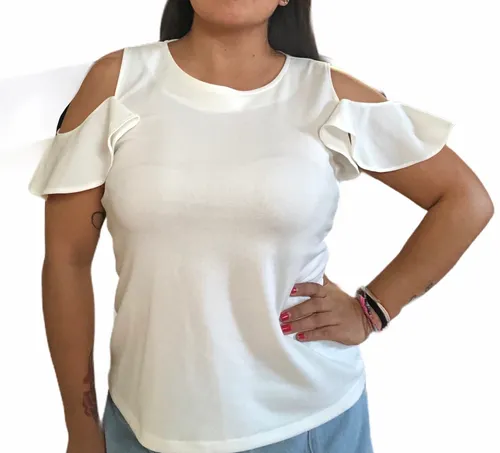 Blusa con olan en la manga sale