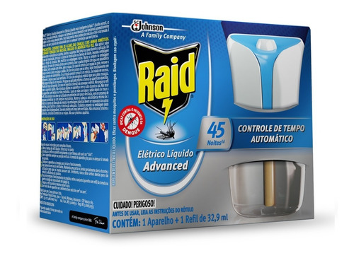 Repelente Raid Mata Mosquito Advanced 45 Noites Automatic