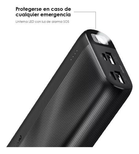 Power Bank Oraimo 20000mah Negro Linterna Luz Led