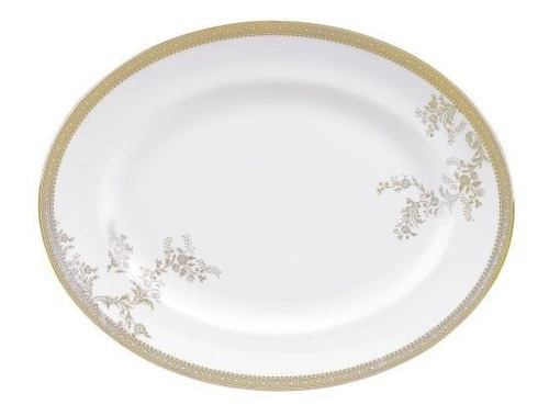 Plato Oval Wedgwood Vera Lace Gold