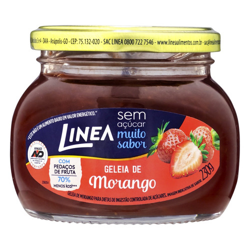 Geleia Morango Zero Açúcar Linea Vidro 230g