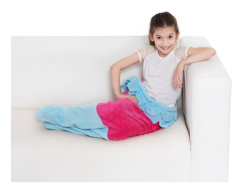Cobertor Cauda De Sereia Infantil Saco De Dormir 45x140 Cm Cor Rosa