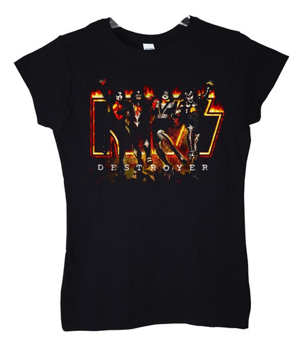 Polera Mujer Kiss Destroyer Rock Abominatron