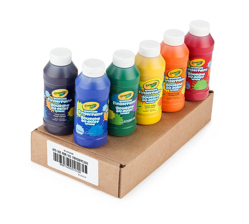 Crayola Lavables Fingerpaints, 6 Recuento De 8 Oz.
