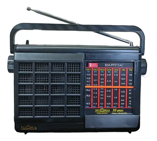 Rádio Portátil Motobras 7 Faixas Fm Om Oc Analógico Rm-pft73
