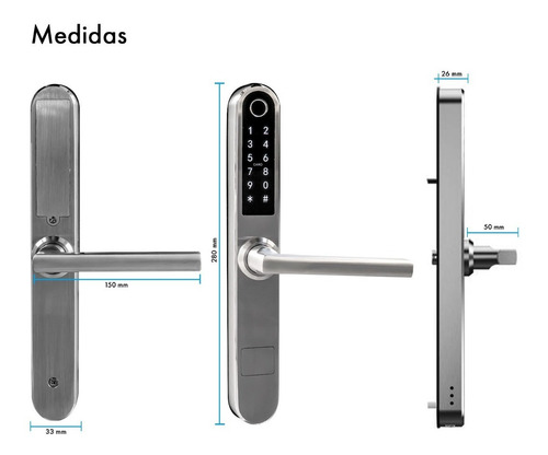 Imagen 2 de 10 de Cerradura Biometrica Smart H20 Bluetooth Huella Tarjeta Cod