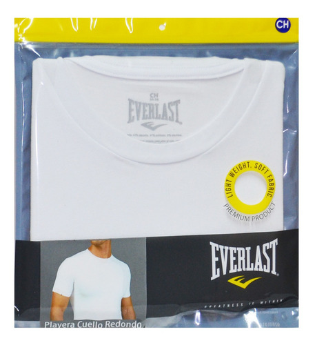 5 Camiseta Everlast Playera Ultra Soft Premium Negro Blanco