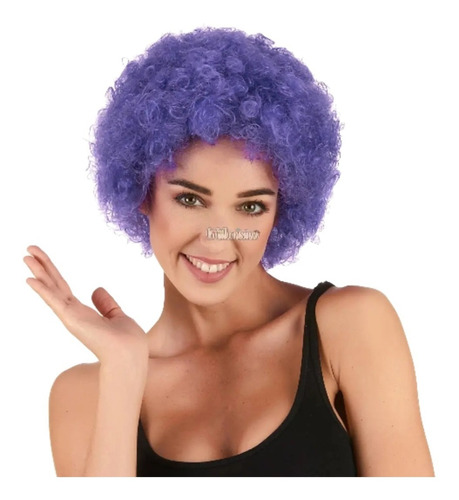 Peluca Afro Violeta X1