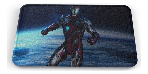 Tapete Marvel Iron Man Espacio Tierra Baño Lavable 40x60cm