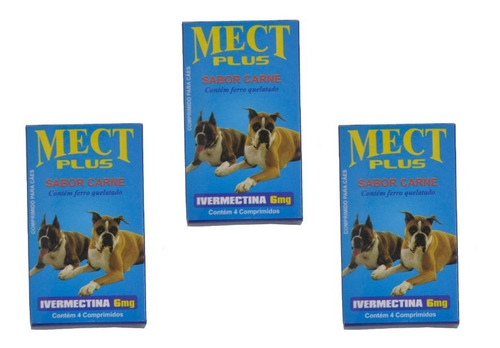 Kit Com 3 Mect Plus Para Cães Porte Medio De 15kg A 30kg