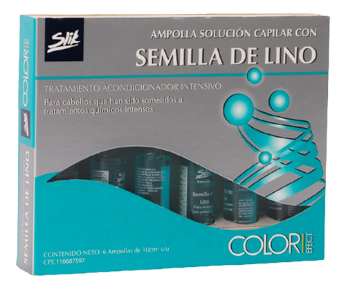 Ampolla Solución Capilar Semilla De Lino Slik 10cc 6unds