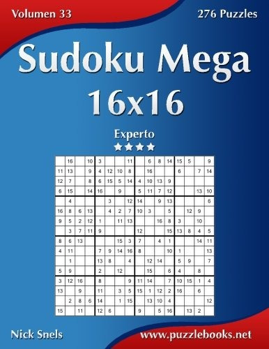 Libro : Sudoku Mega 16x16 - Experto - Volumen 33 - 276 Pu...