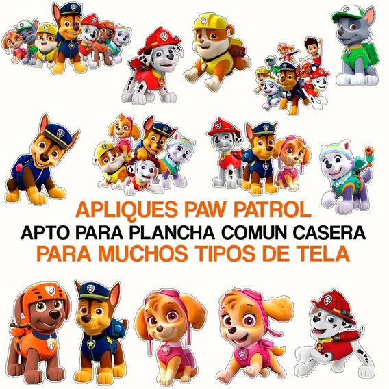 Costura manualidades Adornos y ornamentos Paw Patrol Team 6,5 x 5,5 para Ropa Infantil Patrulla Canina Termoadhesivo vemax.es