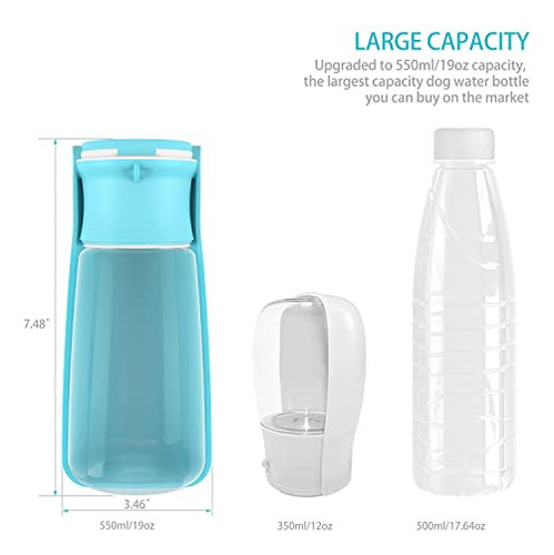 Botella De Agua Portátil Para Perros - 19 Oz O 12 Oz -