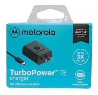 Cargador Motorola Tipo C Turbo Power G6 G7 Plus Power Z2 Z3 Z Play