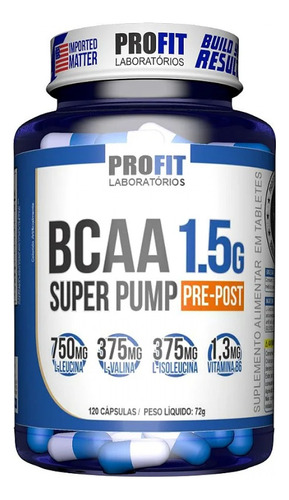 Bcaa 1.5g Super Pump 120 Capsulas - Aminoácido - Profit