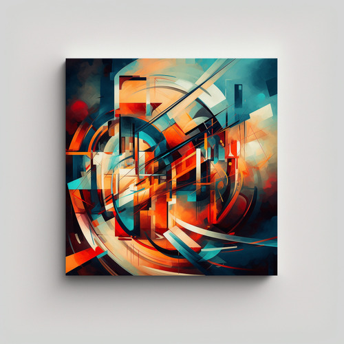 70x70cm Cuadro Impreso Relieve Futurism Abstract Art Flores