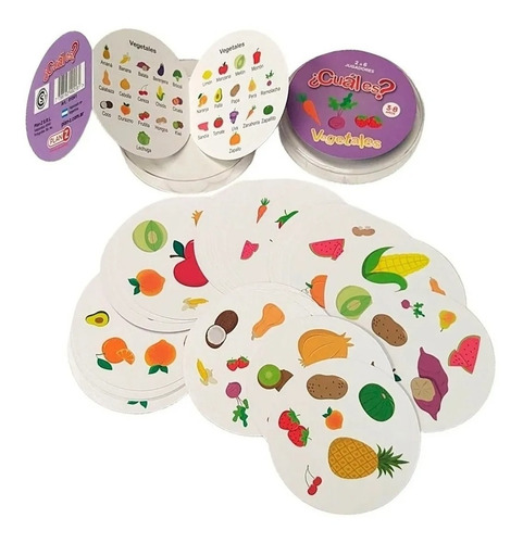 Imagen 3 de 6 de Cual Es? Juego Cartas Coincidencias Numeros Letras Vegetales