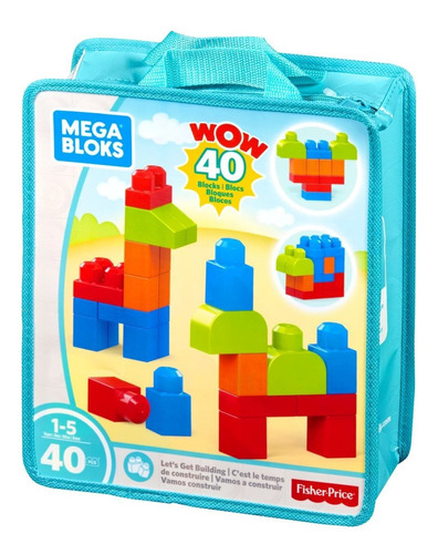 Juguete Construcción Mega Bloks Bolsa Vamos A Construir 40pz