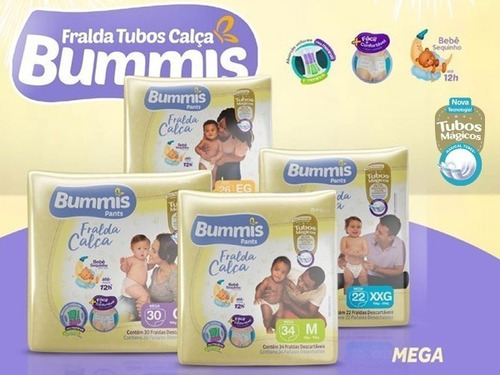 Fralda Calça Capricho Bummis Tubos Mágicos: M, Xg, Xxg Gênero Sem gênero Tamanho Extra extra grande (XXG)