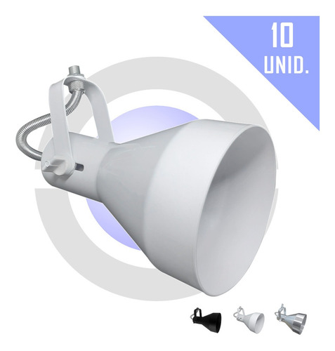 Imagem 1 de 7 de Spot P/ Lâmpada Par30 Led Trilho Eletrocalha Perfilado 10uni
