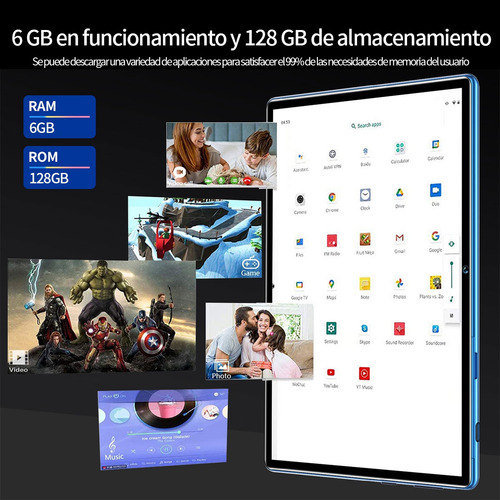 Tableta Mt6592 Chip Barato10.1 S50 Ram 6gb Y Rom 128gb Plata
