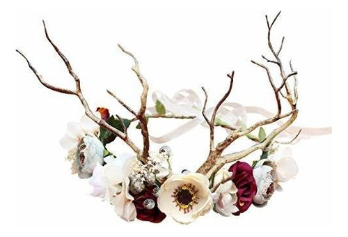 Diademas - Deer Antler Hair Band Deer Headband With Flowers