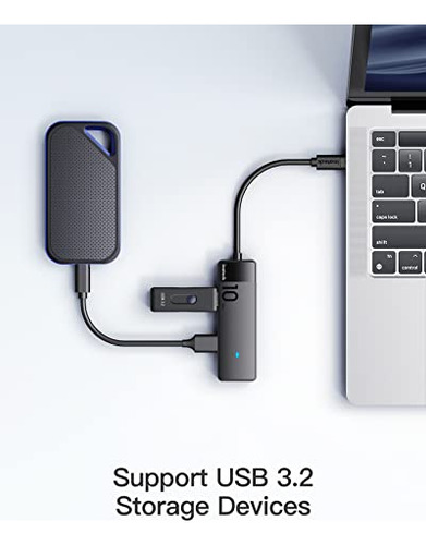 Inateck Usb 3.2 Gen 2 Speed, Usb C To Usb Hub With 4 Usb A P