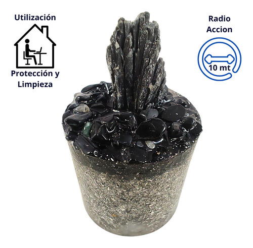 Orgonita Con Escoba De Bruja Y Turmalina Negra