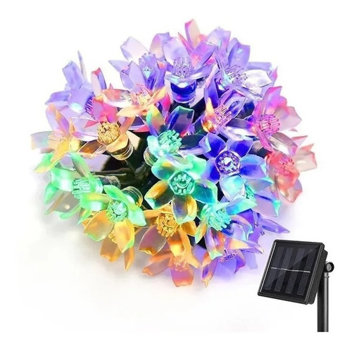 Guirnalda Solar Hada Flor 100 Led Boda 12 Mtr Multicolor