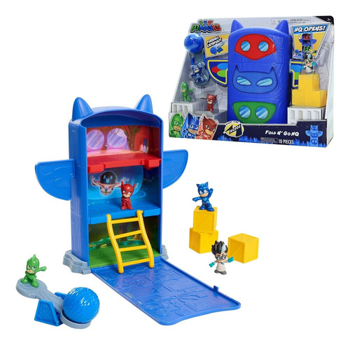 Pj Masks Nighttime Micros Fold N Go Hq, Juguetes Para Niños