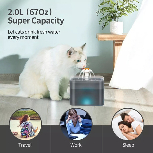 Fuente Automática Con Filtro Para Perros Y Gatos 67oz/2.0l