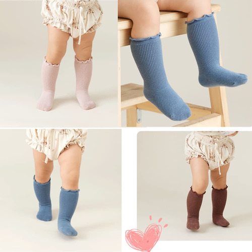 Calcetines Largos De Algodón Para Bebés Y Niñas,